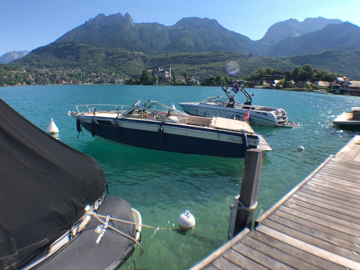 Logement Atypique Avec Vue Unique Panoramique Sur Le Lac D'Annecy, Dans Une Residence Avec Plage Et Ponton Privee Sur La Commune De Duingt Buitenkant foto